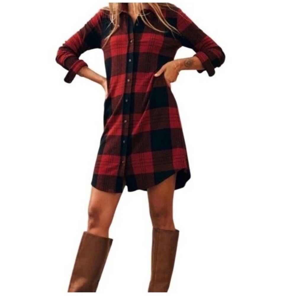 NWT - Flannel Legend Buffalo Plaid Sweater Dress